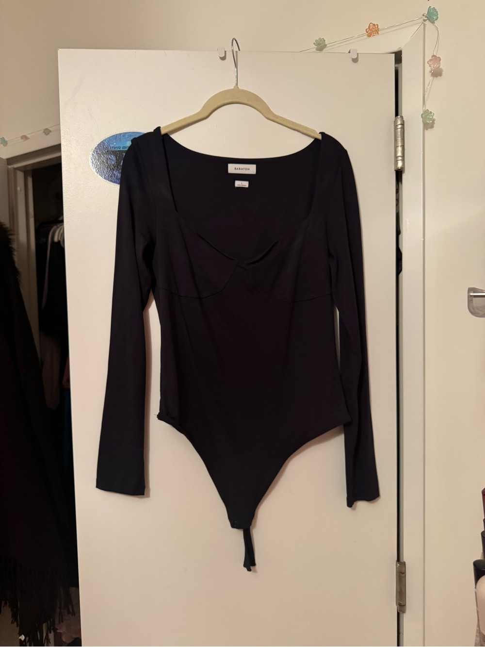 Babaton Contour Sweetheart Longsleeve Bodysuit Black Large